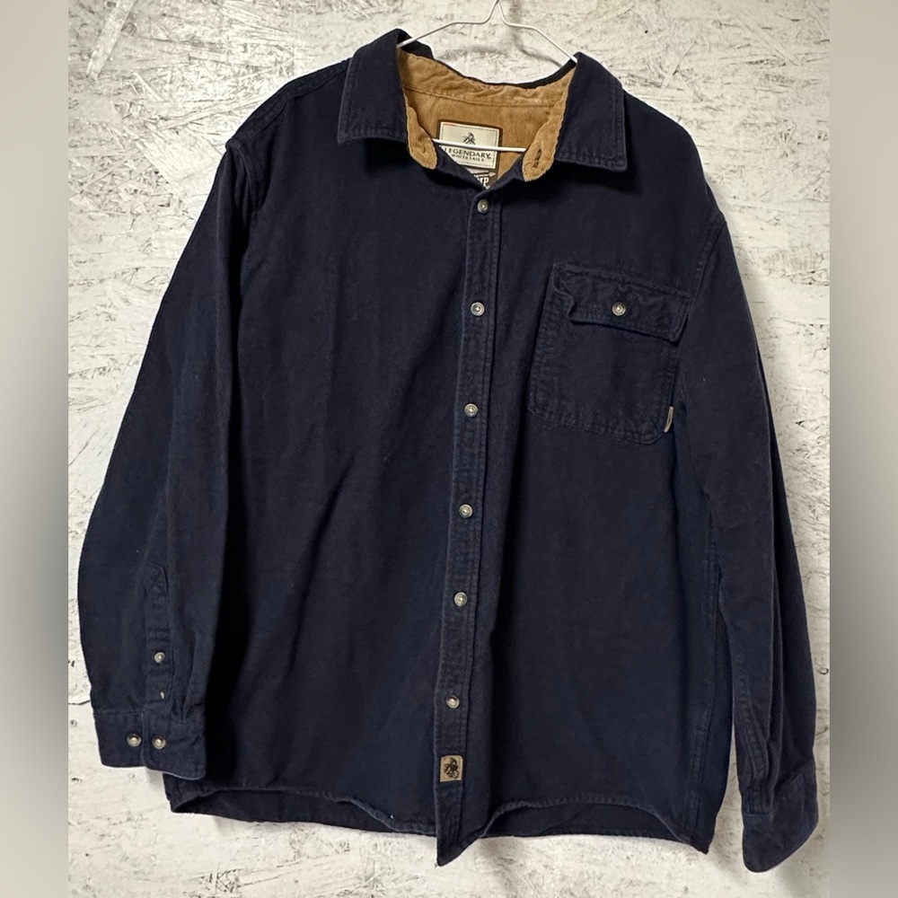 Legendary Whitetails Navy and Corduroy Button Up Shirt